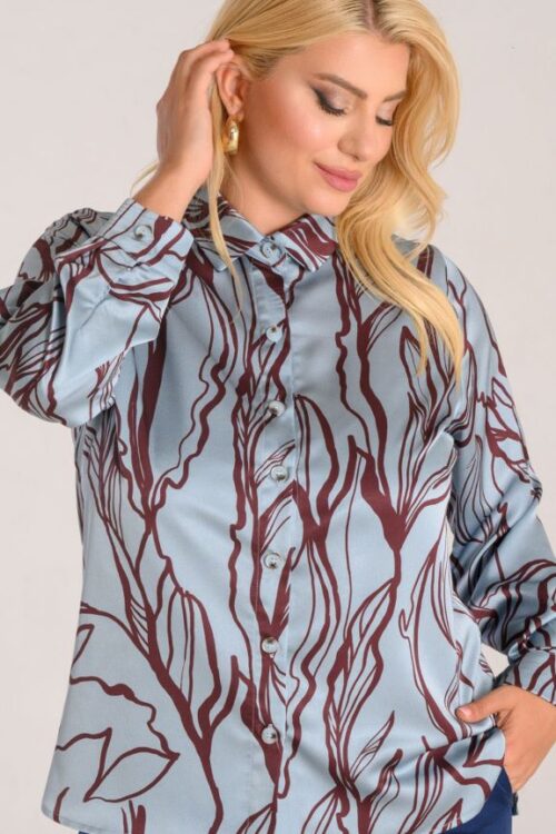 Printed satin shirt