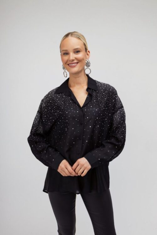 Πουκάμισο με στρας και γιακά