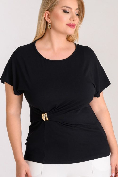 Μπλούζα ελαστική με χρυσή λεπτομέρεια