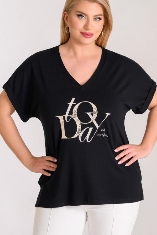 Μπλούζα με χρυσή στάμπα