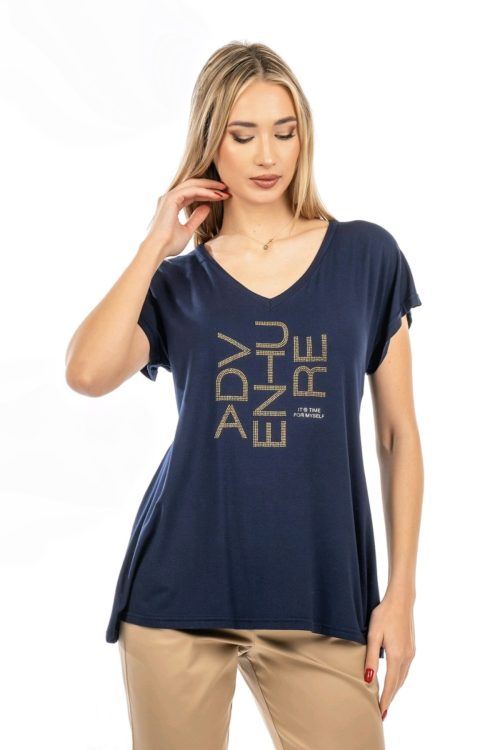 Μπλούζα με χρυσό τύπωμα