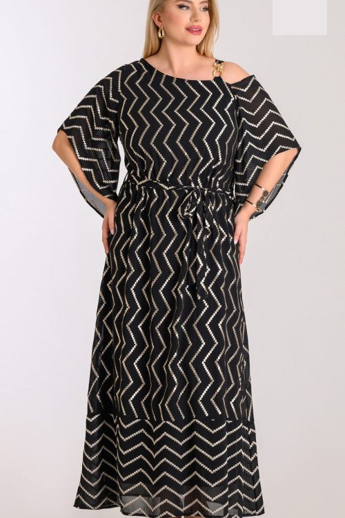 Μακρύ φόρεμα με χρυσές λεπτομέρειες