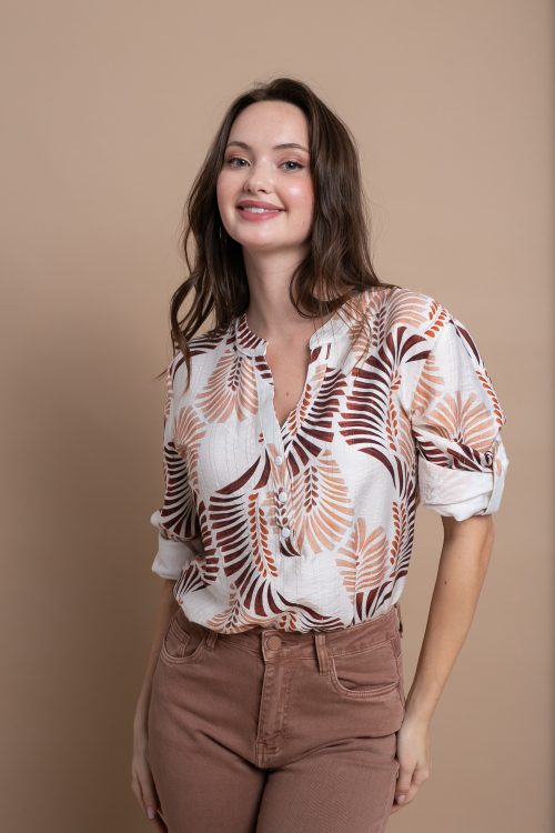 Πουκάμισο με tropical τύπωμα