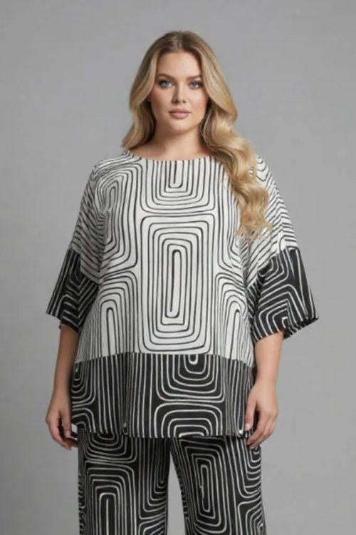 Μπλούζα με γεωμετρικά σχέδια