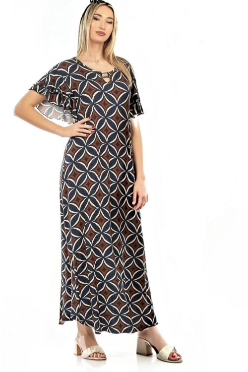 Dress with metallic detail